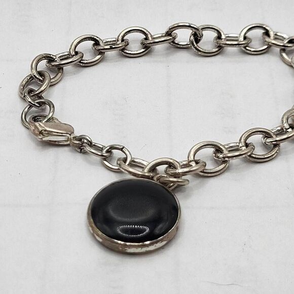 Vintage 90s Enamel Chain Bracelet - Picture 1 of 5
